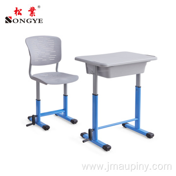 Adjustable Single Seat School Desk And Chair